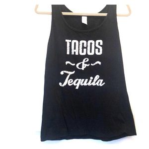 Tacos and tequila black tank.
